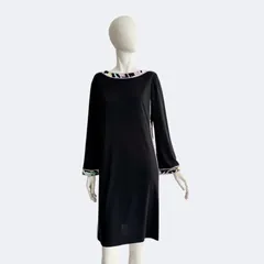 レオナール❤️ワンピース❤️極美品❤️38〜40❤️カンカン❤️黒紺 LEONARD - 希少サイズ38 LEONARD レオナール 美品❤️カンカン