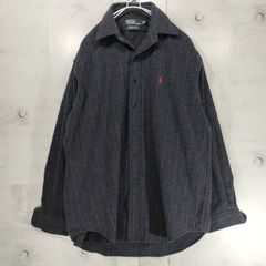 Polo by Ralph Lauren ポロバイラルフローレン ダーク系ストライプ ウールシャツ サイズL