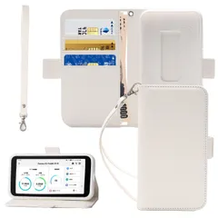 【在庫処分】galaxy 5g mobile wi-fi ケース scr01 手帳型 galaxy5gモバイルwi-fiケース ポーチ ギャラクシー 5g ミニ携帯ケース 軽量薄型 ストラップ付き 財布型 ケース (白い)のサムネイル