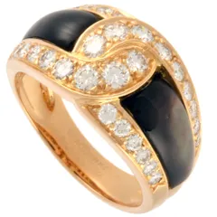 ヴァンクリーフ&アーペル Van Cleef & Arpels リング 指輪 ダイヤモンド 約14.5号 K18YG ブラックシェル レディース【中古】