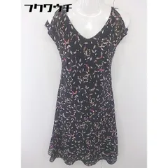 ◇ ◎ UNTITLED アンタイトル 花柄 半袖 ミニ ワンピース サイズ2 ブラック マルチ レディース  【中古】 【1111120008568】