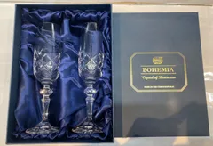 ◎ボヘミアクリスタル シャンパングラス ペア