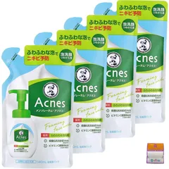 【4個セット】アクネス ニキビ予防 薬用ふわふわな泡洗顔 お得な詰替用 140ml×4個 ちょっとギフト付 
