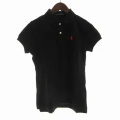 ラルフローレン RALPH LAUREN THE SKINNY POLO ポロシャツ ロゴ 刺繍 半袖 S 黒 ブラック 52174 /RO ■MA