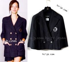 美品　CHANEL シャネル　ロゴ　スパンコール　ジャケット　ブルゾン　ブラック シャネル(CHANEL)シャネル ブルゾン 衣料品 アウター レディース