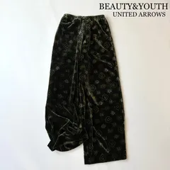 美品 2023✨ / BEAUTY&YOUTH UNITED ARROWS / ビューティアンドユースユナイテッドアローズ / ベルベット プリントパンツ / ベロア / グリーン カーキ / S / イージーパンツ / 秋冬