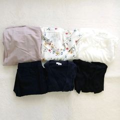 【春ブラウス♡コーデ】アメリカンホリック　グローバルワーク　イング　マッキントッシュフィロソフィー　エムケーミッシェルクラン　ロングカーディガン　ブラウス　ストレートパンツ　スカート　紺　白　黒　花柄　ストライプ　レディースカジュアル　オフィスカジュアル　良品