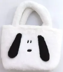 【中古】バッグ スヌーピー(フェイス) ふわふわトートバッグ ホワイト×ブラック 「PEANUTS(SNOOPY)」