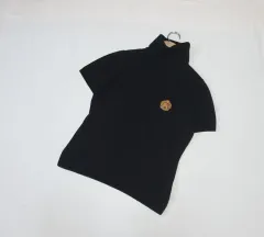 BURBERRY(バーバリー ) 黒 アーカイブ タートルネック 半袖 ニット