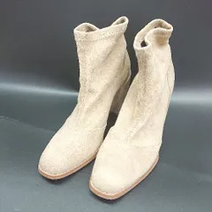 ■ ⊇ Sea Room Lynn シールームリン シンプル チャンキーヒール ショート ブーツ サイズM ベージュ レディース E  【1503060024225】