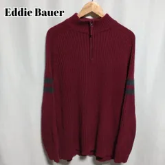 Eddie Bauer エディーバウアー ハーフジップ ニット M エンジ