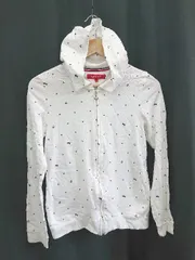 ◇ Θ TOMMY GIRL 長袖 ジップアップ パーカー サイズM ホワイト レディース E  【1409250034572】