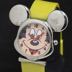 稼動 ミッキーマウス QZ ディズニー キャラクター文字盤 シルバー ラバーベルト メンズ/レディース腕時計 2000000 NSK OMI