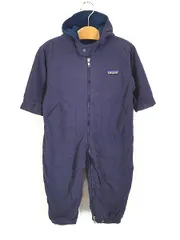 キッズ 古着 95s USA製 Patagonia 裏地 フリース シェルド フーデッド ジャンプスーツ オールインワン 12MOS 1歳位 古着 