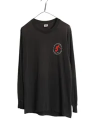 【お得なクーポン配布中!】 90s USA製 企業 プリント 長袖 Tシャツ メンズ M オールド ロンT ロングTシャツ シングルステッチ フルーツオブザルーム 黒 当時物 企業物