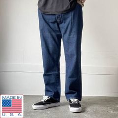 POST ダブルニーデニムイージーパンツ シンチバック 濃紺 日本製 L