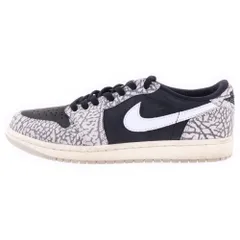 NIKE (ナイキ) AIR JORDAN1 RETRO LOW OG エアジョーダン1 ブラックセメント ローカットスニーカー ブラック US8.5/26.5cm CZ0790-001