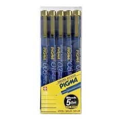 サクラクレパス 水性ペン ピグマ 黒 5本セット ESDK-5A