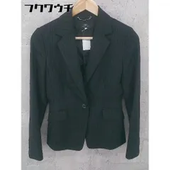 ◇ INED イネド ストライプ柄 シングル1B 長袖 テーラード ジャケット サイズ9 ブラック レディース 【中古】 【1002802551093】