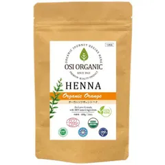 ハラールヘナ HALAL HENNA  3.6oz 取扱説明書付 オーガニックオレンジ ORGANIC ORGANIC ORANGE 100グラム 天然ヘナ100％！OSI (x 1)