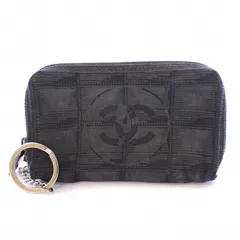シャネル CHANEL ニュートラベルライン コインケース 小銭入れ ミニポーチ 小物入れ ココマーク ナイロンジャガード ロゴ 総柄 黒 ブラック /BB ■OH