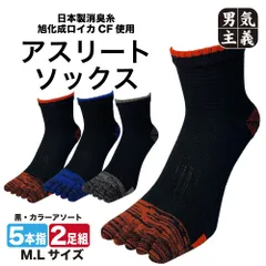 五本指靴下 メンズ 消臭 ロイカCF 極上サポート ショート丈 つま先 かかと 母趾球 3点補強 足元安定 ゴルフ 25cm～27cm 27cm～29cm