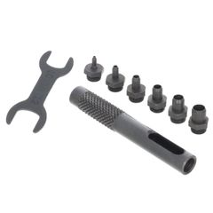 【迅速発送】高儀(Takagi) 取替式 ポンチセット 6pcs ホルダー・スパナ付属 先端 取り替え 6サイズ 穴あけ ポンチ レザークラフト 革 ビニール 厚紙 ゴム ベルト穴