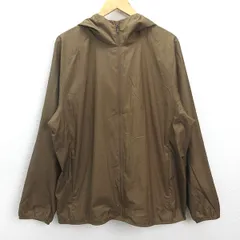 D■ユニクロ/UNIQLO 収納袋付き ポケッタブルUVカットパーカ/大き目【XXL】茶/MENS/85【中古】