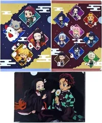 【中古】クリアファイル 炭治郎＆禰豆子/集合/柱 A4クリアファイル3枚セット 「鬼滅の刃×ローソン」