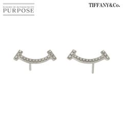 ティファニー TIFFANY&Co. T スマイル ダイヤ ピアス K18 WG ホワイトゴールド 750 Earrings Pierced 90287451