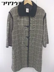 ■ SANYO サンヨー 総柄 長袖 コート アイボリー ブラック系 レディース  【1108300004878】