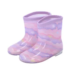 ☆ ドリームパープル ☆ 14cm ☆ キッズレインシューズ 女の子 レインブーツ キッズ 女の子 長靴 レインシューズ おしゃれ かわいい 子供用 こども 子ども 雨靴 低学年 園児 女児 ガールズ 入学準備 雨具 靴 くつ レイングッズ