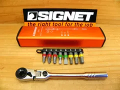 シグネット 1/4ビット 首振り フレックス ラチェット セット *オレンジ *SIGNET 22072