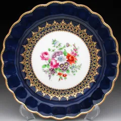 1926年 ロイヤル・ウースター　W.H.Austin画　キャビネットプレート Royal Worcester cabinet plate with floral scene by WH Austin