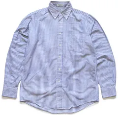 90s USA製 L.L.Bean マルチストライプ ボタンダウン オックスフォード コットンシャツ 15.5★オールド SINGLE NEEDLE TAILORING