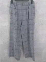 ◇ BEAUTY&YOUTH UNITED ARROWS チェック ウエストゴム タック ワイド パンツ サイズS グレー レディース 【中古】 【1002801106164】