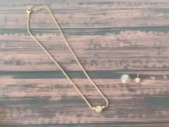 正規品　美品　ディオール　ピアス　ネックレスセット　ワンポイント　ダイヤモンド風　ストーン　上品　ゴールド　一部訳あり 管理番号KKV343