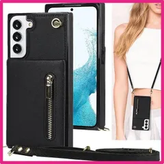 ?Galaxy S22_ファスナー型 ブラック S22 galaxy ケース 手帳型 ショルダー ポシェット Galaxy S22 ケース 手帳型 ショルダー SC-51C ケース S22 手帳ケース docomo / SCG13 ケース au 対応 S22ケ