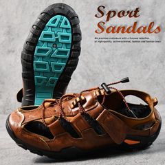 【竹炭消臭インソール付】サンダル メンズ スポーツサンダル 防滑 水陸両用 レジャー アウトドアサンダル ウォーターシューズ マジックテープ 歩きやすい 海 ビーチ 夏レジャー 7986688 (ブラウン)
