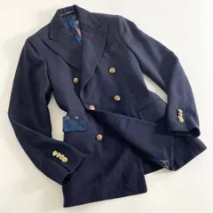 43k29 イタリア製 GABRIELE PASINI ガブリエレ パジーニ ダブルブレストジャケット 44 ネイビー ブレザー 羽織 花柄のサムネイル
