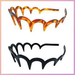 ☆人気商品☆KISARGカチューシャ コーム付きカチューシャ レディース メンズ くし付ヘッドバンド ヘアバンド ヘアアクセサリー 前髪 ヘアアレンジ ２セット ブラック とべっ甲