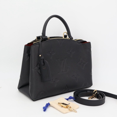 ルイヴィトン LOUIS VUITTON プティパレPM 2WAY ハンドバッグ モノグラムアンプラント レザー ショルダーバッグ ブラック M58916
