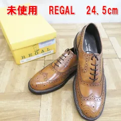 Q980【未使用】REGAL ウイングチップ　シューズ V083 ブラウン　24.5cm　日本製　/10