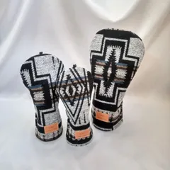 《カンタ*まとめ割有様》ゴルフヘッドカバー/ネイティブ柄3点セット　送料無料