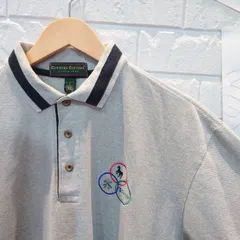 古着　XL　グレー　ポロシャツ　刺繍　ワンポイント　カントリーコットンズ