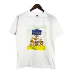 Disney ディズニー WINNIE THE POOH くまのプーさん 半袖Ｔシャツ キャラクター ホワイト (メンズ L) 中古 古着 T3502