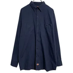 Dickies 長袖 無地シャツ M ブラック ディッキーズ ボタン 胸ポケット メッシュ 切替 ワークウェア 古着卸 アメリカ仕入 a701-5047のサムネイル