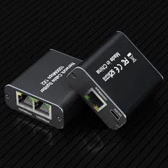 【特価商品】スプリッター 1から2出力、ギガビット高速RJ45 スプリッタ、USB イーサネット 電源コード付き、Cat 5/5e/6/7/8 対応、LANケーブル 1000Mbps 分配器有線LAN アダプター2 台のデバイスの同時動作をサポート