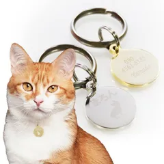 迷子札 猫 迷子 防止 犬 丸小型 名前 連絡先 刻印します キャットタグ ペットタグ ネームタグ 午前注文で即日発送 安心追跡メール便 送料無料