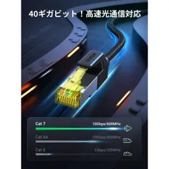 UGREEN LANケーブル CAT7 (2M) メッシュLANケーブル カテゴリー7 コネクタ 超光速10Gbps/600MHz CAT7準拠